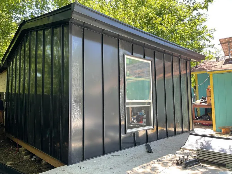 Black standing seam metal wall panels for Metal Roof Installation in Manteno